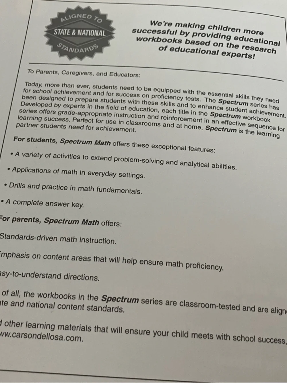 Spectrum Math Learning‎ Workbook 8th Grade with Answer Key & Certificate - Picture 8 of 8
